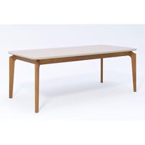 Mesa p/ Cozinha Ficus c/ Tampo Madeirado Vidro 210x100cm Carvalho/Off White - Cimol Mesa p/ Cozinha Ficus c/ Tampo Madeirado Vidro 210x100cm Carvalho/Off White - Cimol