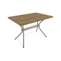 Mesa p/ Cozinha Loire c/ Tampo 1.60cm Niquel/Nogueira - Kappesberg Mesa p/ Cozinha Loire c/ Tampo 1.60cm Niquel/Nogueira - Kappesberg