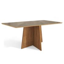 Mesa p/ Cozinha Lótus c/ Tampo Madeirado c/ Vidro 80x120cm Freijo/Bronze - Kappesberg Mesa p/ Cozinha Lótus c/ Tampo Madeirado c/ Vidro 80x120cm Freijo/Bronze - Kappesberg