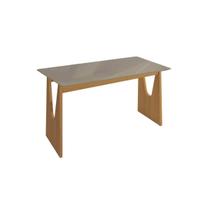 Mesa p/ Cozinha Mila Premium Madeira Maciça c/ Tampo Madeirado c/ Vidro 120x80cm Carvalho/Freijo Bronze - Kappesberg