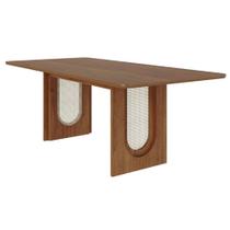 Mesa p/ Cozinha Valentina c/ Tampo Madeirado 210x100cm Cinamomo - Cimol