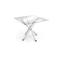 Mesa p/ Cozinha Volga c/ Tampo de Vidro Quadrado 90cm Cromada - Kappesberg