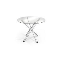 Mesa p/ Cozinha Volga c/ Tampo de Vidro Redondo 95cm Cromada - Kappesberg Mesa p/ Cozinha Volga c/ Tampo de Vidro Redondo 95cm Cromada - Kappesberg