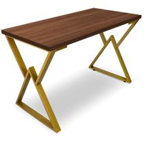 Mesa P/ Escritório Jantar Gamer Omega 1,20x0,60 Em Aço Tampo Em Madeira