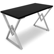 Mesa P/ Escritório Jantar Gamer Ouro 1,00x0,60 Em Aço Tampo Em Madeira