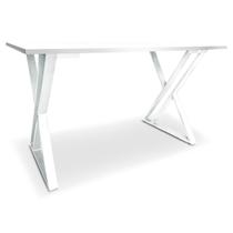 Mesa P/ Escritório Jantar Gamer Tampo 1,00x0,60 Qatar Branco/Branco