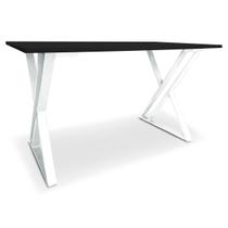 Mesa P/ Escritório Jantar Gamer Tampo 1,00x0,60 Qatar Branco/Preto