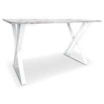 Mesa P/ Escritório Jantar Gamer Tampo 1,00x0,60 Qatar Branco/Vulcano - Genus - BR