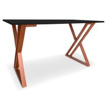 Mesa P/ Escritório Jantar Gamer Tampo 1,00x0,60 Qatar Cobre/Preto