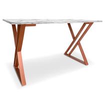 Mesa P/ Escritório Jantar Gamer Tampo 1,00x0,60 Qatar Cobre/Vulcano
