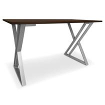 Mesa P/ Escritório Jantar Gamer Tampo 1,00x0,60 Qatar Prata/Villandry - Genus - BR