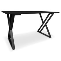 Mesa P/ Escritório Jantar Gamer Tampo 1,20x0,60 Qatar Preto/Preto - Genus Móveis