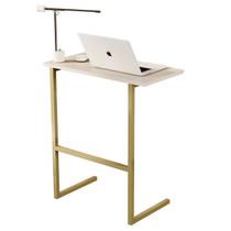 Mesa P/Notebook Thor MDP Pés Ferro Pérola/Dourado Mesa P/Notebook Thor MDP Pés Ferro Pérola/Dourado