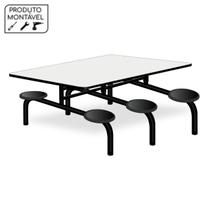 Mesa p/ Refeitório Fixo 06 Lugares MDF BRANCO DE 25 MM 50050 Mesa p/ Refeitório Fixo 06 Lugares MDF BRANCO DE 25 MM 50050
