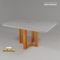 Mesa Paola Premium 120x80 MDF/Vidro Bom Pastor