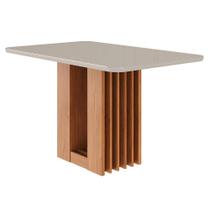 Mesa para 4 Lugares Tampo em MDF e Vidro Temperado 130cm Ariela Cimol Cinamomo/Off White