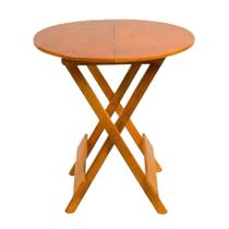 Mesa Para Area De Lazer Dobravel De Madeira 60 Redonda - Natural - Marrom Mesa Para Area De Lazer Dobravel De Madeira 60 Redonda - Natural - Marrom