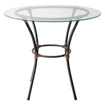 Mesa para Área Externa Redonda Happy Hour de Aço e Fibra Sintética e Vidro 80 cm Acesse Móveis Mesa para Área Externa Redonda Happy Hour de Aço e Fibra Sintética e Vidro 80 cm Acesse Móveis