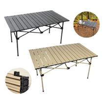 Mesa para Camping Parque Jardim Pescaria Acampamento Piquenique Festas ao Ar Livre Material Resistente Dobrável Portátil