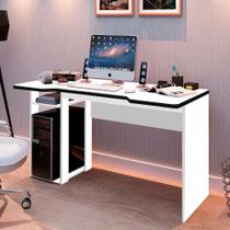 Mesa Para Computador 1 Prateleira Branco Preto