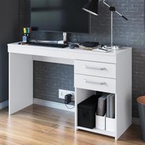 Mesa para Computador 2 Gavetas Mt102 Branco - Decibal Móveis Mesa para Computador 2 Gavetas Mt102 Branco - Decibal Móveis