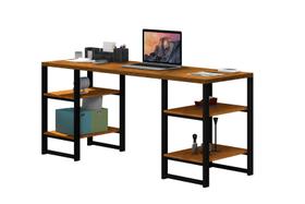 Mesa para computador 4 prateleiras home rustic preto/branco