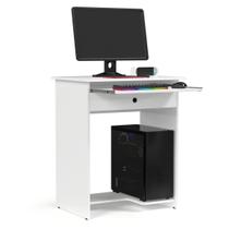 Mesa Para Computador Compacta Com Gaveta Escrivaninha Moderna Para Notebok Móveis para Escritório Cor Branca BMD