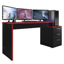 Mesa para Computador Desk Gamer DRX-5000 Preto/Vermelho - PR Móveis Mesa para Computador Desk Gamer DRX-5000 Preto/Vermelho - PR Móveis