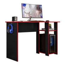 Mesa Para Computador Dmx-500 108cm Pc Gamer Setup Preto Vermelho - Abmaza Mesa Para Computador Dmx-500 108cm Pc Gamer Setup Preto Vermelho - Abmaza