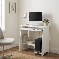 Mesa para Computador Elegante para Estudo e Trabalho com Estilo Contemporaneo Branco Pixel