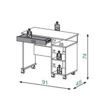 Mesa para Computador Escrivaninha 01 Gaveta Grafite Mesa para Computador Escrivaninha 01 Gaveta Grafite