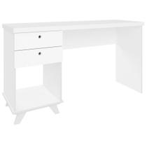 Mesa Para Computador Escrivaninha 2 Gavetas Sky Branco - Artany