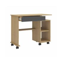 Mesa Para Computador Escrivaninha com 01 Gaveta Grafite com Carvalho 91 cm - D'Rossi Mesa Para Computador Escrivaninha com 01 Gaveta Grafite com Carvalho 91 cm - D'Rossi