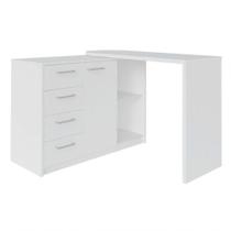 Mesa para Computador Escrivaninha Logan Web 4 Gavetas Branco