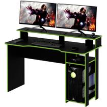 Mesa Para Computador Gamer Espaço Para 2 Monitores E Cpu Preto/verde