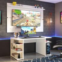Mesa para Computador Gamer Madesa 9409 e Painel para TV até 65 Polegadas - Branco