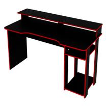 Mesa Para Computador Gamer ME4153 Cor Preto Com Vermelho Tecno Mobili