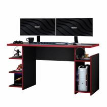 Mesa para Computador / Gamer MX Vermelho com 5 Prateleiras e Gancho para HeadSet - MOOBX