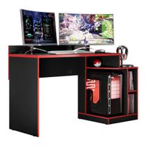 Mesa para Computador / Gamer Play Preto Fosco / Vermelho