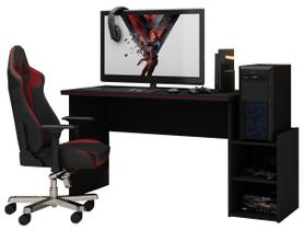 Mesa para Computador Gamer Preto com Vermelho - Gelius Móveis