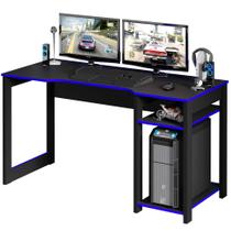 Mesa Para Computador Gamer Preto e Azul Tecno Mobili