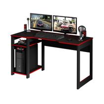Mesa Para Computador Gamer Streamer 2 Prateleiras Preto/Vermelho - FdECOR Mesa Para Computador Gamer Streamer 2 Prateleiras Preto/Vermelho - FdECOR