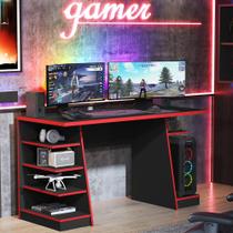 Mesa Para Computador / Gamer Xp Black Vermelho - Jm3 Móveis