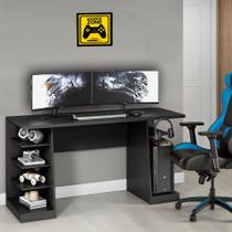 Mesa para Computador / Gamer XP Preto All Black 136x60cm com 6 Prateleiras e Gancho para HeadSet - NOTAVEL