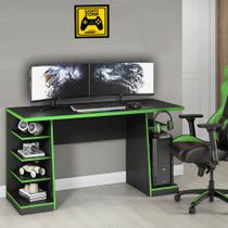 Mesa para Computador / Gamer XP Verde 136x60cm com 6 Prateleiras e Gancho para HeadSet - MOOBX