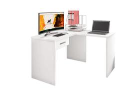 Mesa para Computador Gávea com Gaveta em L Branco - Fdecor
