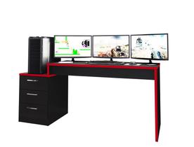 Mesa para Computador Notebook Desk Game Hades 5000 Preto/vermelho - FdECOR - Móveis Leão