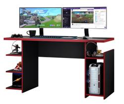 Mesa para Computador Office Hamer Preto com Vermelho - MoveisAqui