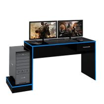 Mesa Para Computador Ou Notebook Gamer Preta Azul - Artely