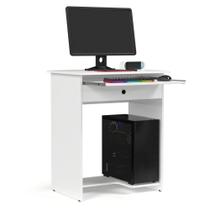 Mesa Para Computador Pequena Com Gaveta Escrivaninha Para Notebook Cor Branca BMD - Manu Móveis